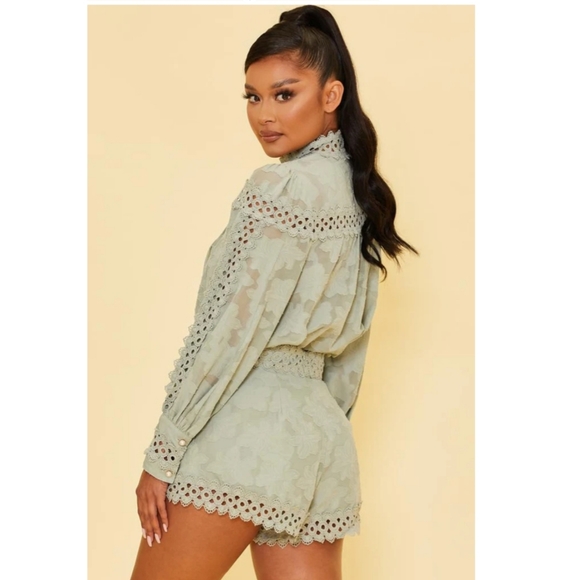 Luxxel Sage Green Short Set - Picture 2 of 16